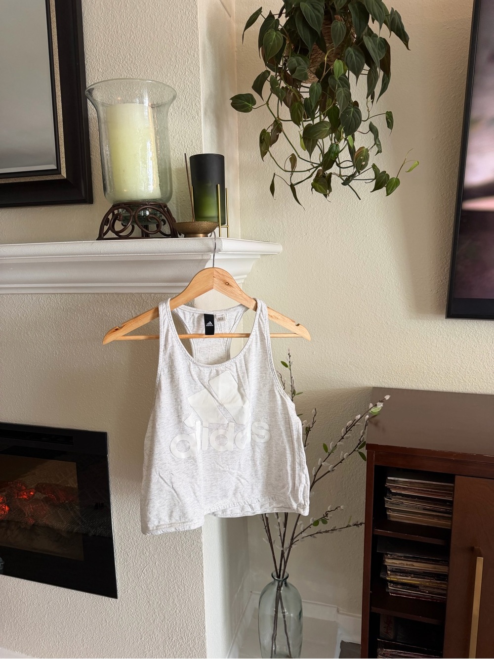 adidas Racerback Heather Cream Tank Top